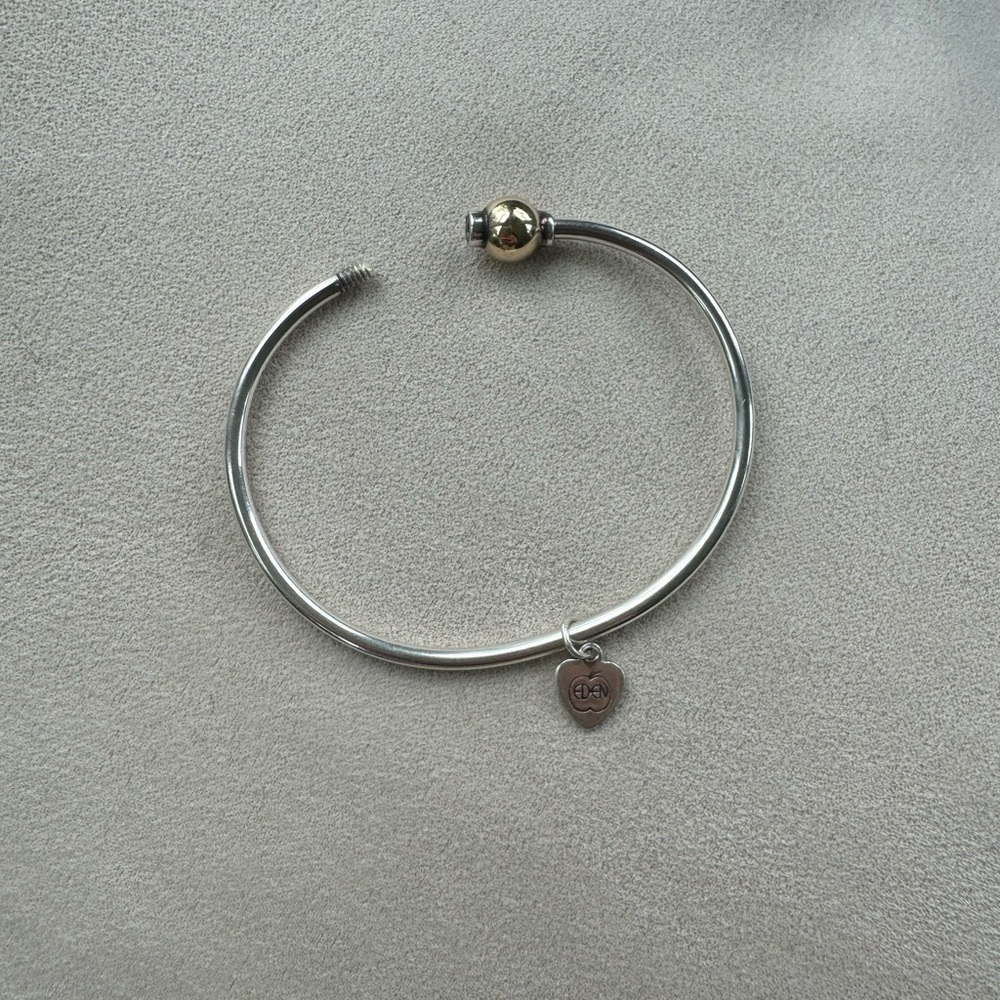 Authentic Eden Hand Arts Cape Cod Bracelet Stainless Steel with 14k Gold Ball
